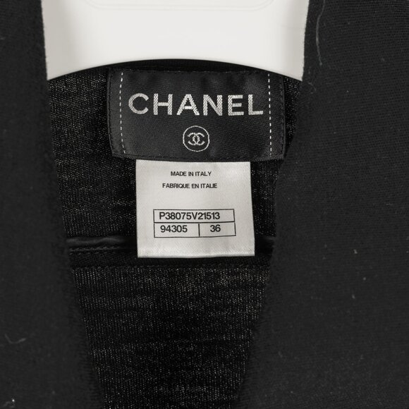 Chanel Black Wool Quilted Moto Jacket - Picture 9 of 12